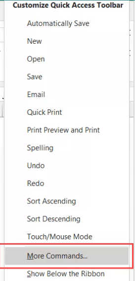 Select More Commands...