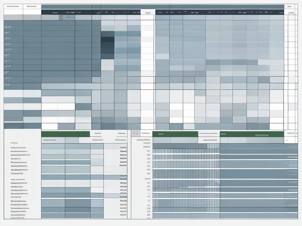 A complex spreadsheet morphing into a simplified one