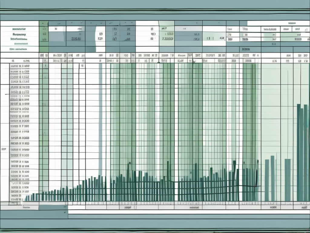 A computer screen displaying an excel spreadsheet with various columns and rows