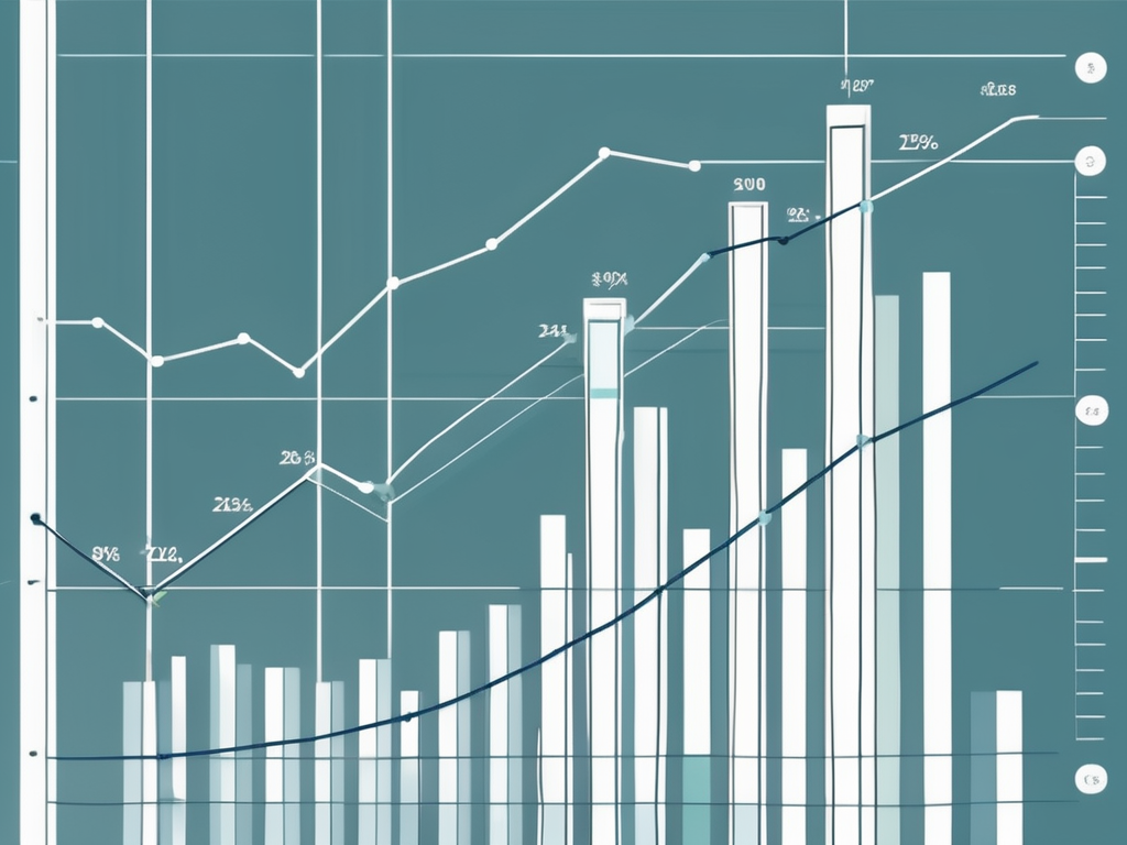 A bar graph showing a rising trend