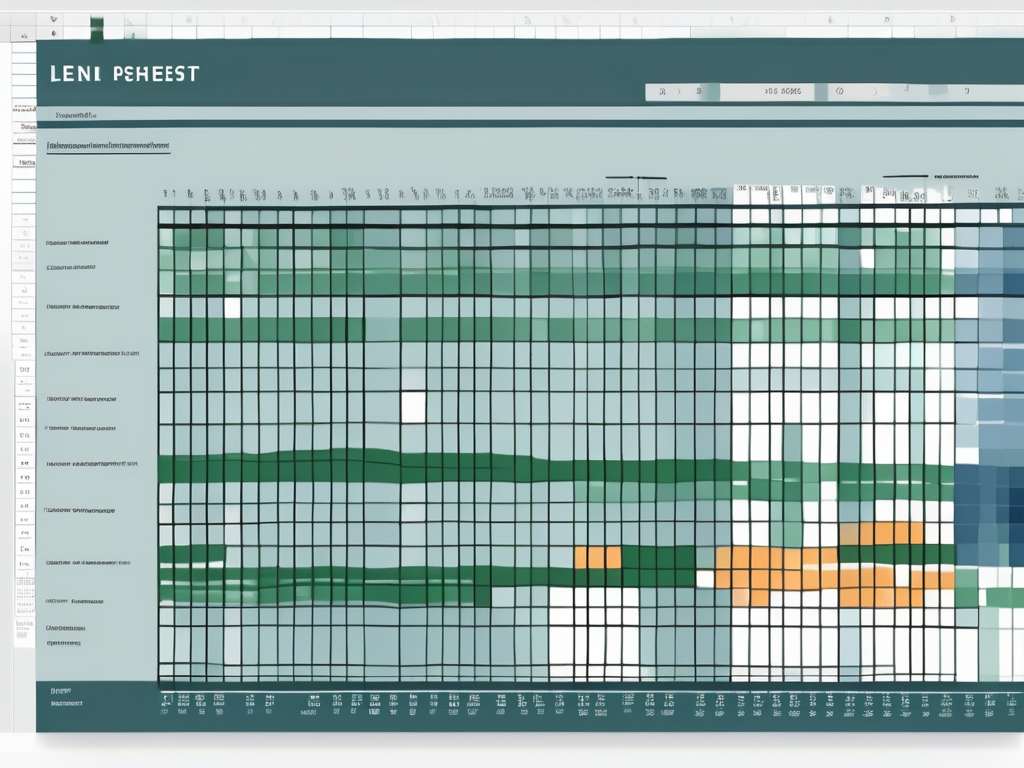 A computer screen displaying an excel spreadsheet with various cells highlighted