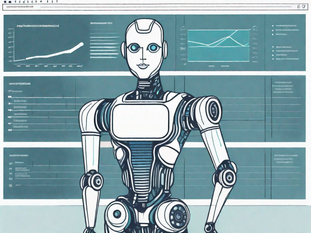 A digital spreadsheet morphing into an ai robot