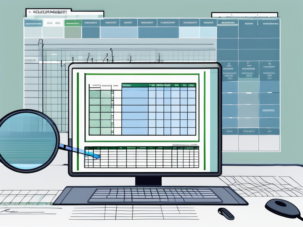 A computer screen displaying an excel spreadsheet with highlighted cells