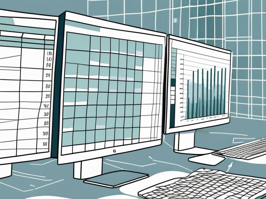 A computer screen displaying an excel spreadsheet with various cells highlighted