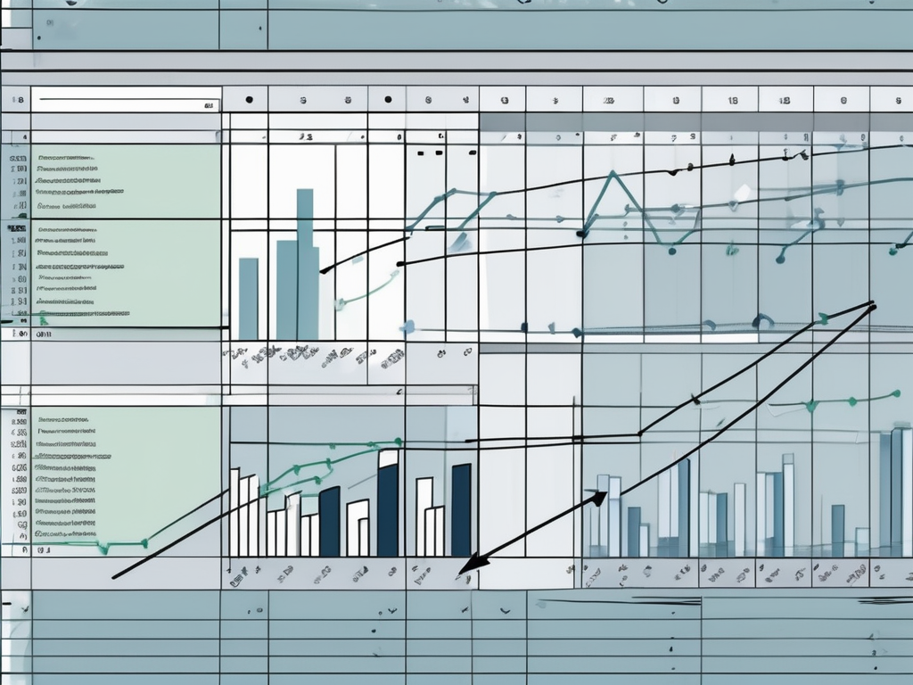 A microsoft excel spreadsheet with various cells highlighted and arrows pointing to them