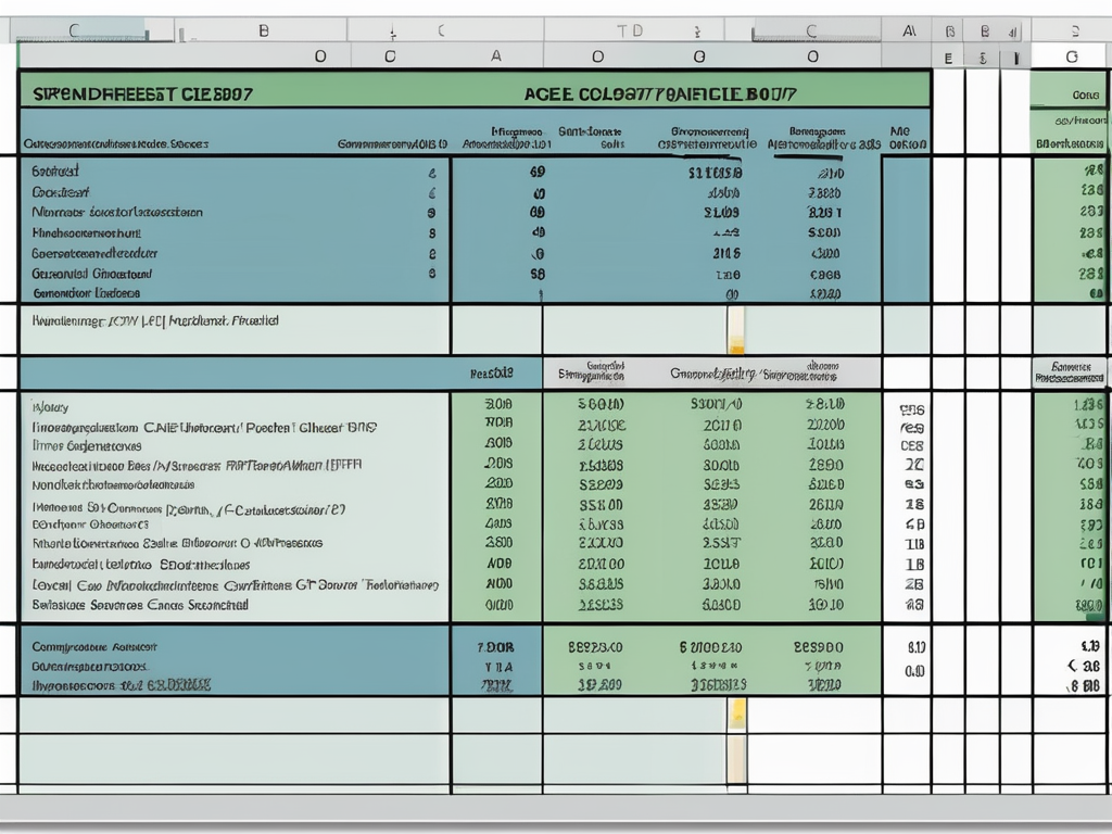 A computer screen displaying an excel spreadsheet with highlighted cells indicating a calculation of difference