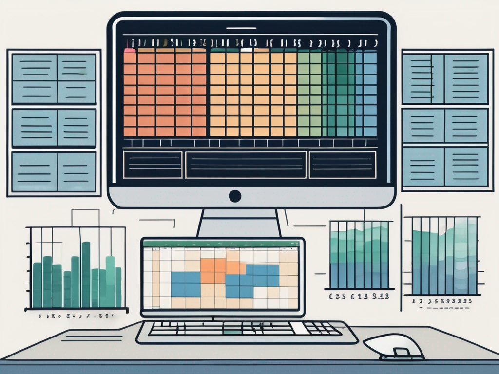 A computer screen displaying a spreadsheet with different colored cells