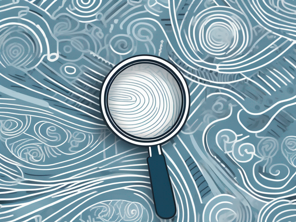 A magnifying glass focusing on a complex pattern