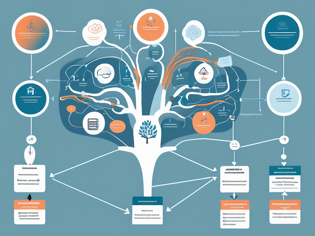 An abstract representation of an if statement in a flowchart style