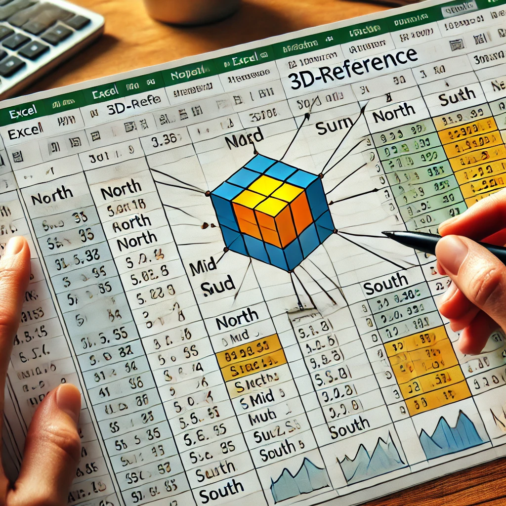 Excel 3D-reference formula example across multiple worksheets