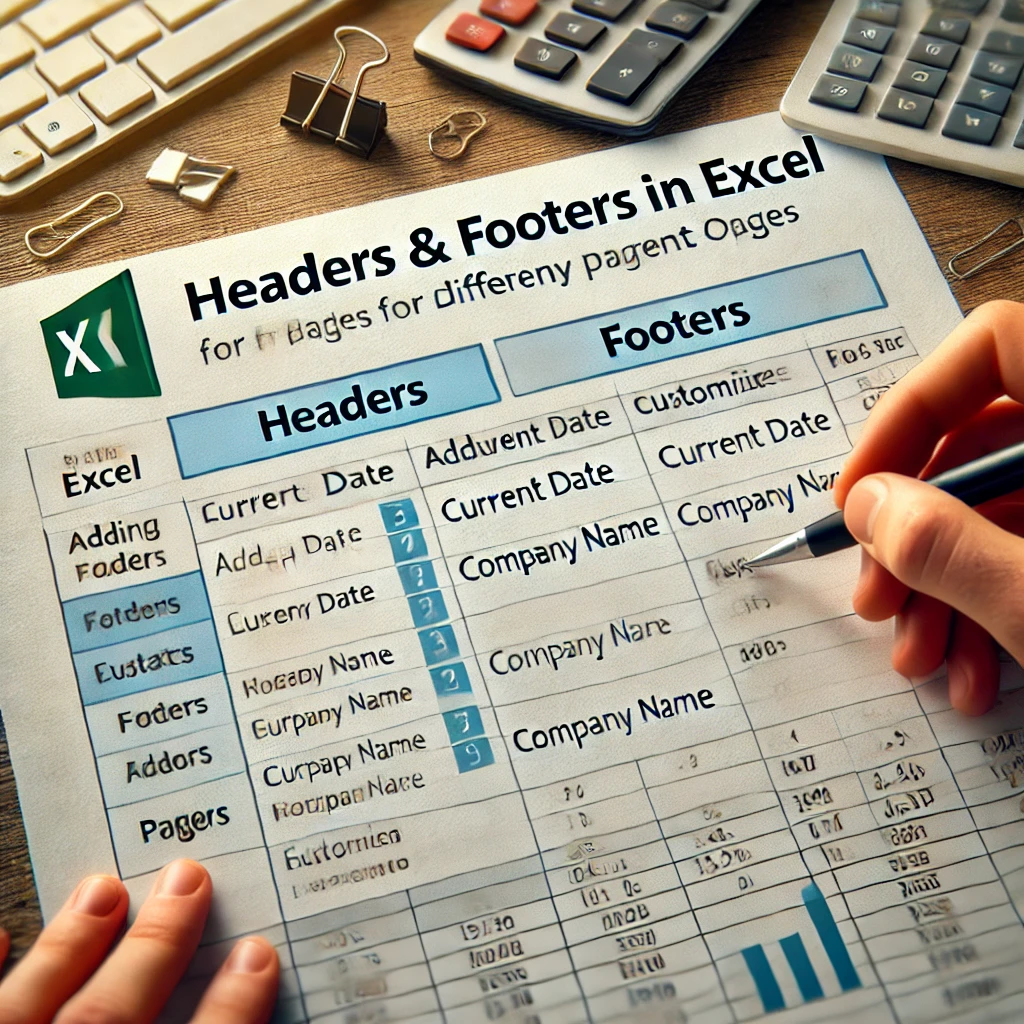 Editing headers and footers in Excel with customization options