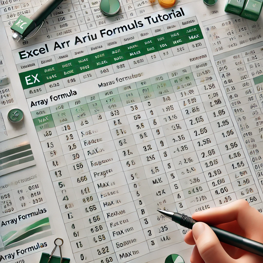 Array formulas in Excel explained with examples of progress calculation and MAX function.