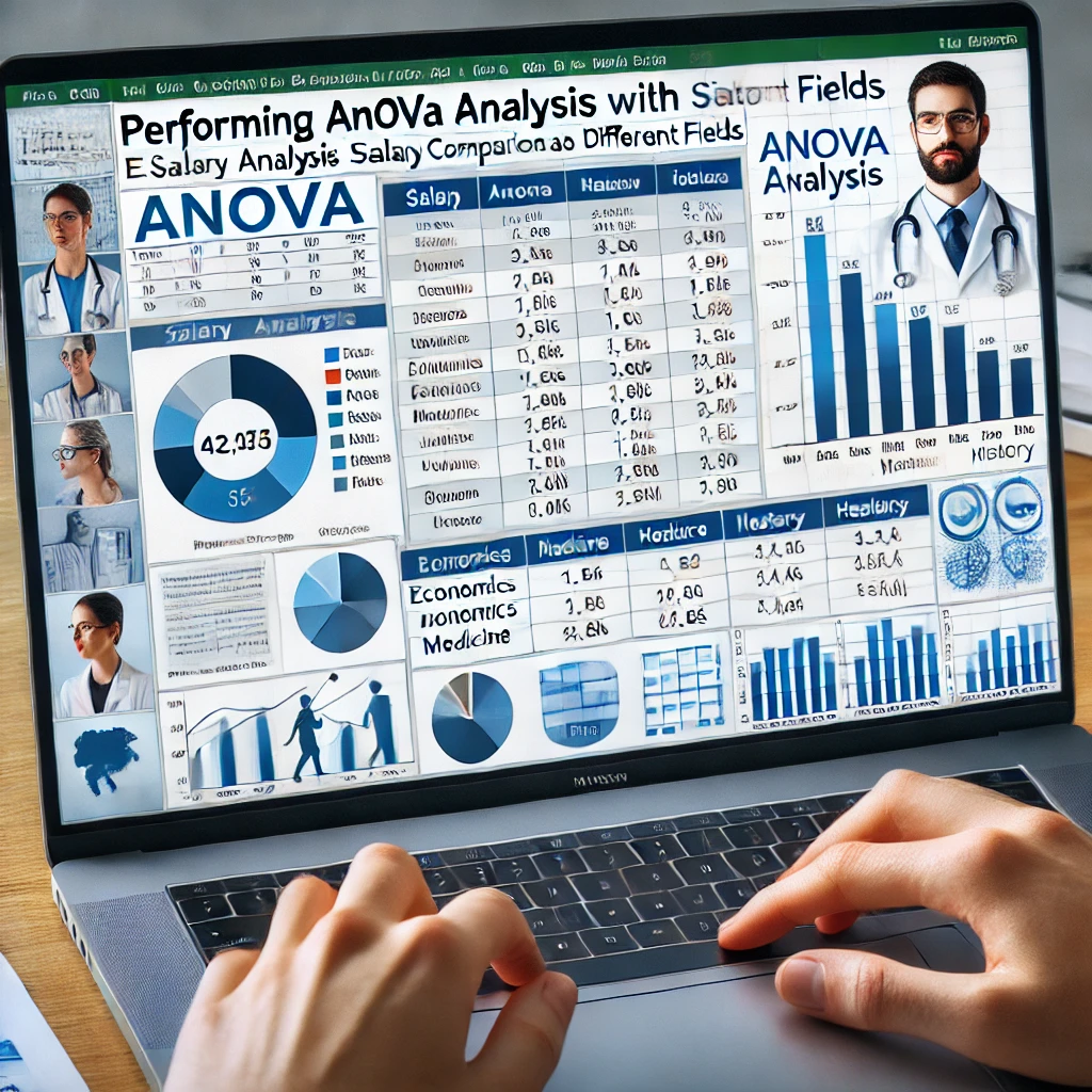 Excel ANOVA data analysis with salary comparison