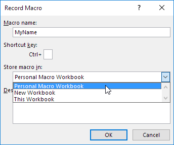 Store Macro in Personal Macro Workbook Store Macro in Personal Macro Workbook