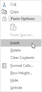 Click Insert Click Insert
