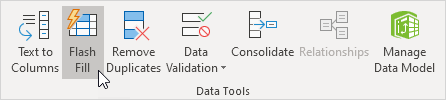 Click Flash Fill Click Flash Fill