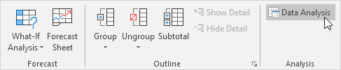 Click Data Analysis Click Data Analysis in Excel menu