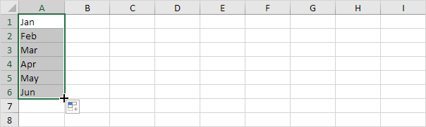 AutoFill Month Names AutoFill Month Names