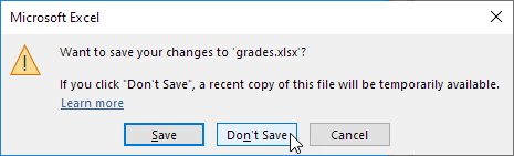 Don't Save grades.xlsx Don't Save grades.xlsx