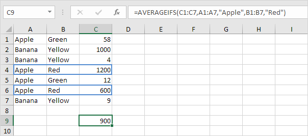 AverageIfs with Text Criteria AverageIfs with Text Criteria