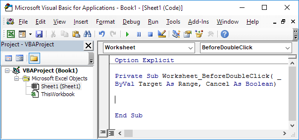 Worksheet BeforeDoubleClick Event in Excel VBA Worksheet BeforeDoubleClick Event in Excel VBA