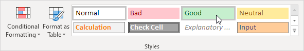 Choose a Cell Style Choose a Cell Style