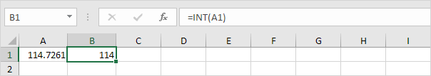 Int Function in Excel Positive Number Int Function in Excel Positive Number