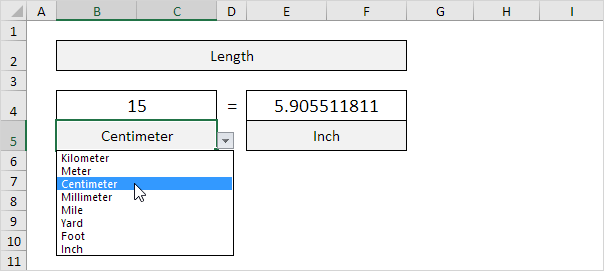 Conversion in Excel Conversion in Excel