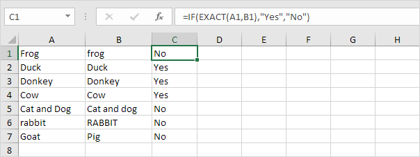 IF and EXACT IF and EXACT
