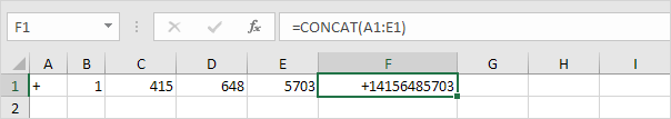 CONCAT function in Excel CONCAT function in Excel