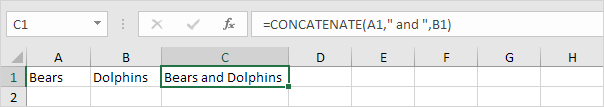 CONCATENATE function with Three Arguments CONCATENATE function with Three Arguments