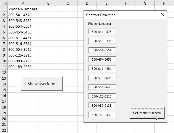Controls Collection Result Controls Collection Result