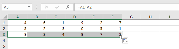Formula Copied Across Formula Copied Across