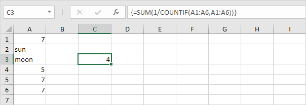 Count Unique Values in Excel Count Unique Values in Excel