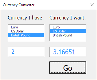 Currency Converter Result Currency Converter Result