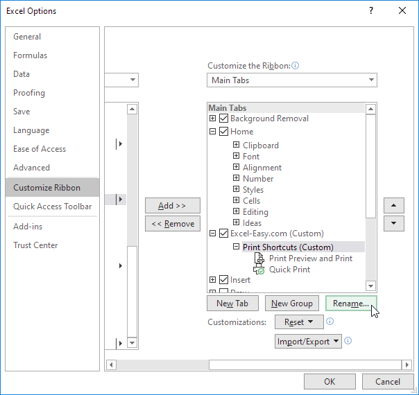 Rename Tab and Group Rename Tab and Group