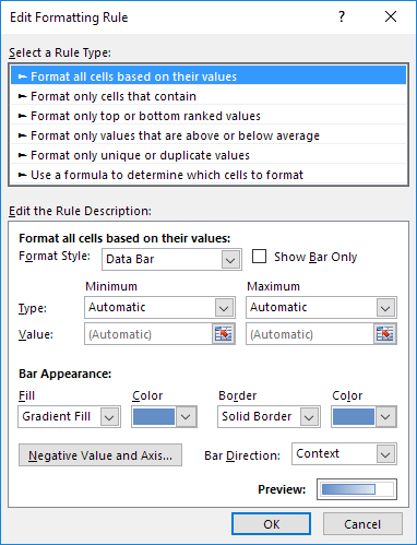 Edit Formatting Rule Edit Formatting Rule