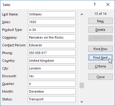 Filtered Record Filtered Record