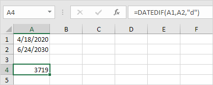 Days Between Two Dates in Excel Days Between Two Dates in Excel