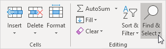 Click Find & Select Click Find & Select