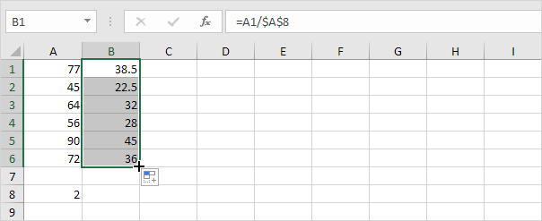 Divide a Column of Numbers by a Constant Number Divide a Column of Numbers by a Constant Number