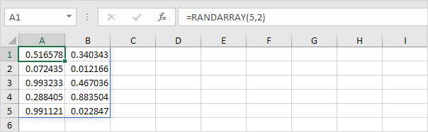 RANDARRAY function RANDARRAY function