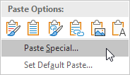 Click Paste Special Click Paste Special