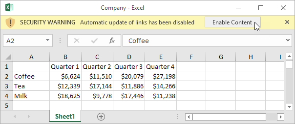 Enable Content Enable Content
