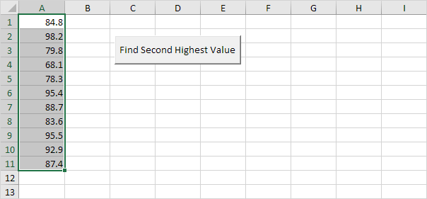 Find Second Highest Value in Excel VBA Find Second Highest Value in Excel VBA