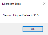Find Second Highest Value Result Find Second Highest Value Result