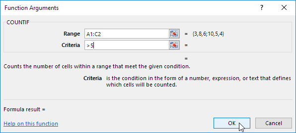 Function Arguments Dialog Box Function Arguments Dialog Box