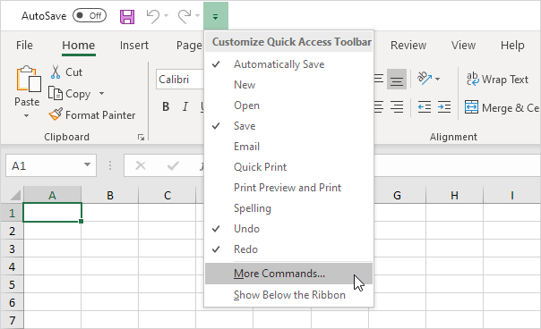 Customize Quick Access Toolbar in Excel Customize Quick Access Toolbar in Excel