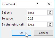 Goal Seek Problem Goal Seek Problem