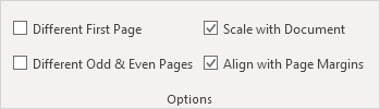 Different First Page and Different Odd & Even Pages Excel options for different first page and odd/even pages